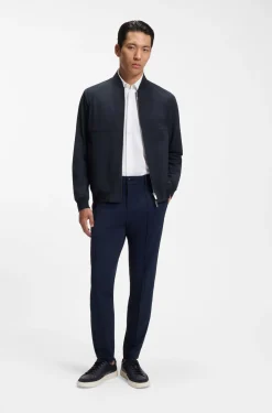 Slim-fit jacket in micro-patterned stretch fabric