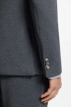 Slim-fit jacket in patterned stretch fabric
