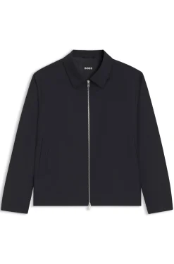 Slim-fit jacket in patterned stretch wool