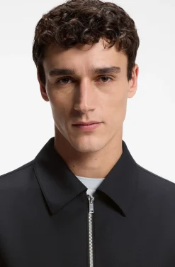 Slim-fit jacket in patterned stretch wool