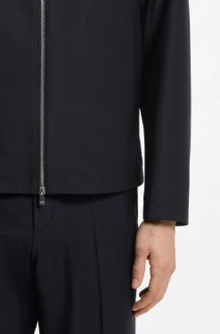 Slim-fit jacket in patterned stretch wool