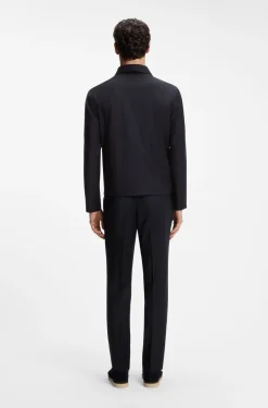 Slim-fit jacket in patterned stretch wool