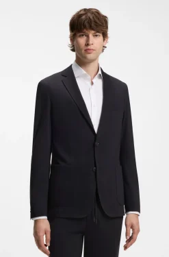 Slim-fit jacket in performance-stretch jersey
