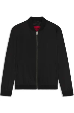Slim-fit jacket in twill with zip closure