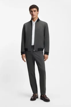 Slim-fit jacket in wrinkle-resistant fabric