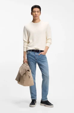 Slim-fit jeans in blue performance-stretch denim