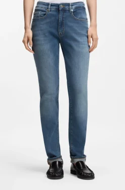 Slim-fit jeans in blue soft-motion denim