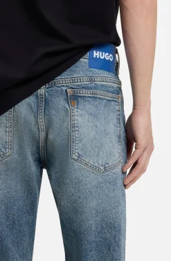 Slim-fit jeans in blue stonewashed stretch denim