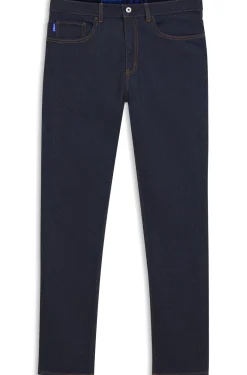 Slim-fit jeans in dark-blue stretch denim