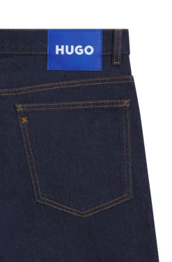 Slim-fit jeans in dark-blue stretch denim