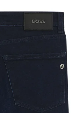 Slim-fit jeans in dark-blue stretch denim