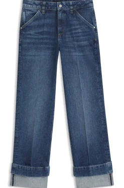 Slim-fit jeans in indigo stretch denim with turnups