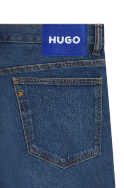 Slim-fit jeans in mid-blue stretch denim