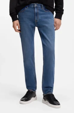 Slim-fit jeans in mid-blue stretch denim