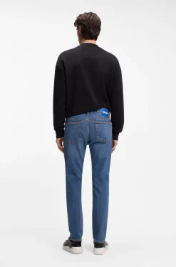 Slim-fit jeans in mid-blue stretch denim