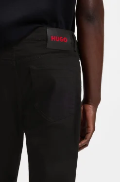 Slim-fit jeans in super-black stretch denim
