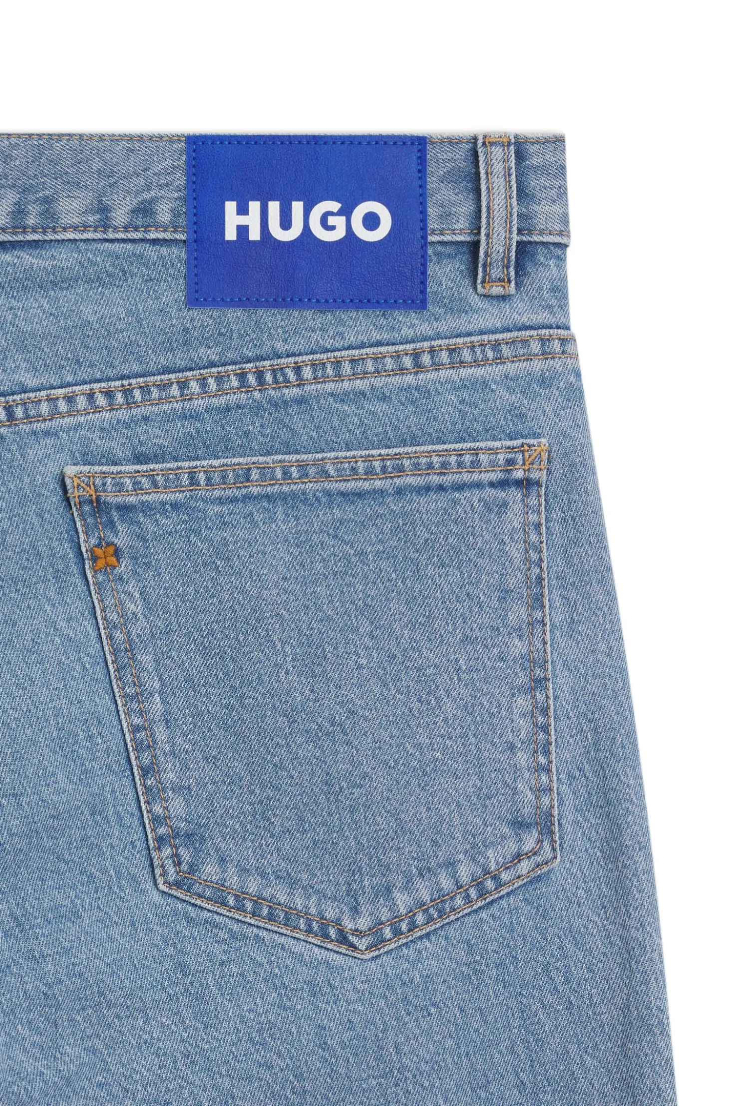 Slim-fit jeans in vintage-wash blue stretch denim