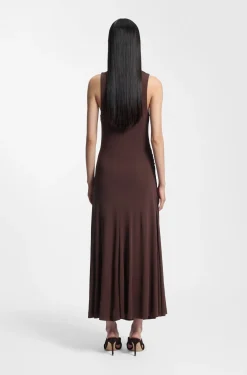 Slim-fit jersey dress with gathered details