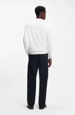 Slim-fit knit polo with rear logo