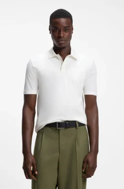 Slim-fit polo in mercerized cotton