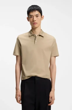 Slim-fit polo in mercerized cotton