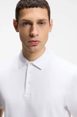 Slim-fit polo shirt in interlock cotton