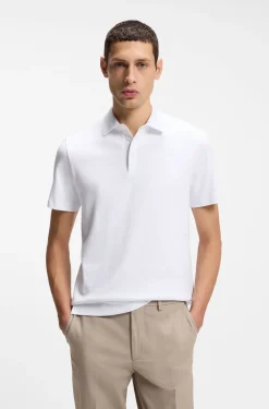 Slim-fit polo shirt in interlock cotton