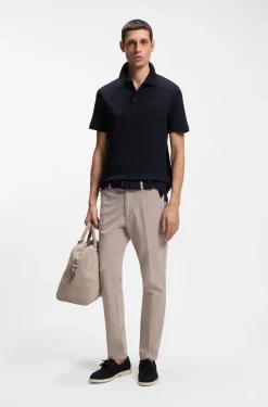 Slim-fit polo shirt in interlock cotton
