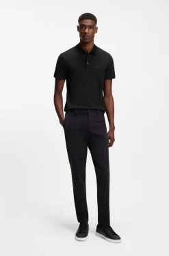 Slim-fit polo shirt in interlock cotton
