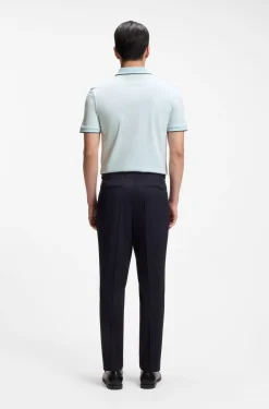 Slim-fit polo shirt in mercerised cotton