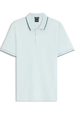 Slim-fit polo shirt in mercerised cotton