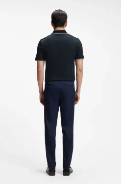 Slim-fit polo shirt in mercerised cotton