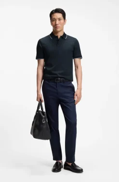Slim-fit polo shirt in mercerised cotton