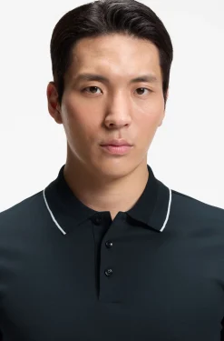 Slim-fit polo shirt in mercerised cotton