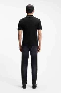 Slim-fit polo shirt in mercerised cotton