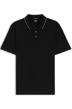 Slim-fit polo shirt in mercerised cotton