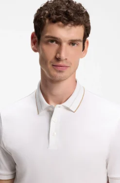 Slim-fit polo shirt in mercerised cotton