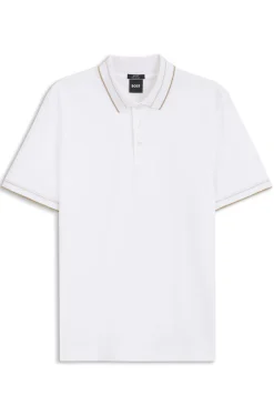 Slim-fit polo shirt in mercerised cotton