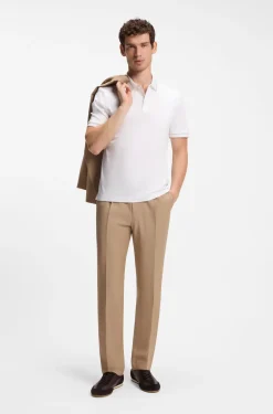 Slim-fit polo shirt in mercerised cotton