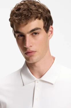 Slim-fit polo shirt in mercerised cotton