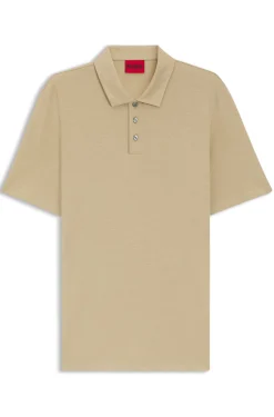 Slim-fit polo shirt in slub interlock