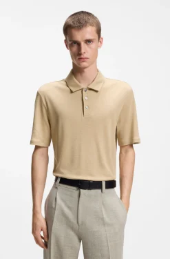 Slim-fit polo shirt in slub interlock