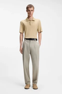 Slim-fit polo shirt in slub interlock