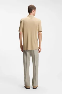 Slim-fit polo shirt in slub interlock