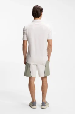 Slim-fit polo shirt in slub interlock