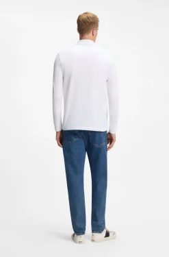 Slim-fit polo shirt in stretch-cotton piqué