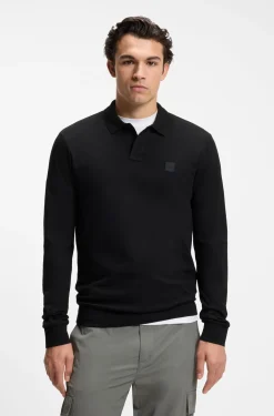 Slim-fit polo shirt in stretch-cotton piqué