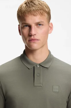 Slim-fit polo shirt in stretch-cotton piqué