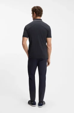 Slim-fit polo shirt with a zip placket