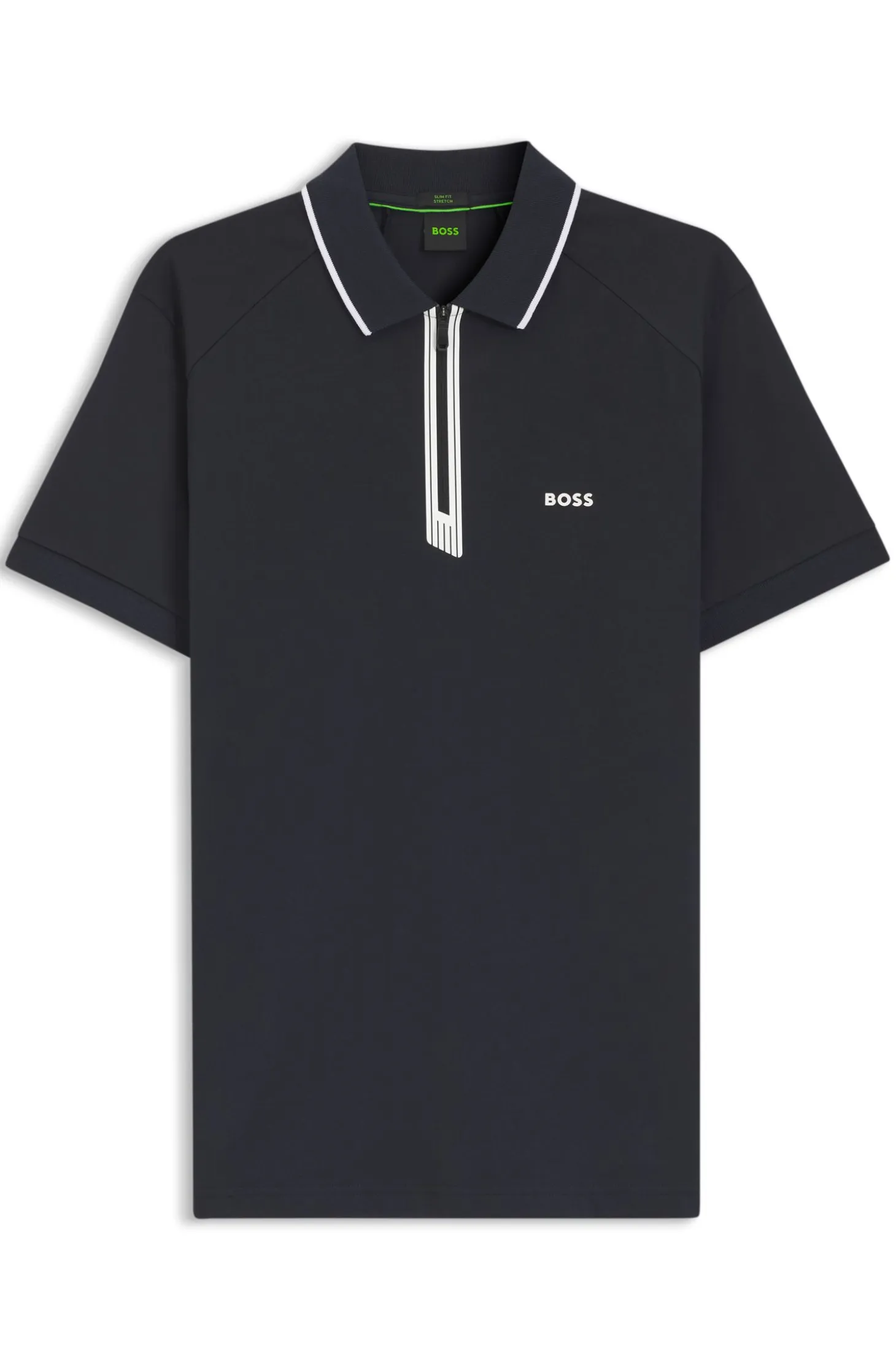 Slim-fit polo shirt with a zip placket